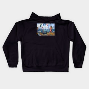 Busy beach Kids Hoodie